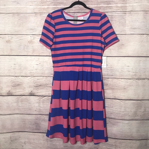 LuLaRoe Dresses & Skirts - Stripes Lularoe Amelia Dress 2XL NWT